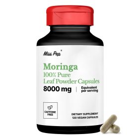 Misspep Moringa Leaf Powder Capsules - 8000mg 10:1 Pure Extract, Vegan, Non-GMO, Gluten-Free Superfood Healthcare Supplement for Energy