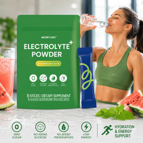 Zero Sugar Watermelon Electrolyte Powder 15 Single Serve Sticks, No Added Sucrose & Preservatives Dietary Supplement