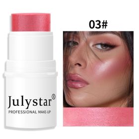 Lazy People's High Gloss Face Repairing And Sun Drying Rouge Pearl Powder Blusher Cream Powder Blusher Stick Monochrome Matte Powder Blusher (Option: 03)