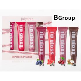 Lip Moisturizing Fruit Flavor Lip Honey 4-piece Set Lip Glaze Moisturizing Hydrating Lip Oil Makeup (Option: B)