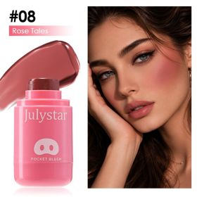 Moisturizing Water, Light Sense, Color Expansion, Natural Lip And Cheek Dual-use Powder Blusher Cream (Option: 08)
