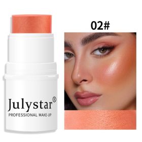 Lazy People's High Gloss Face Repairing And Sun Drying Rouge Pearl Powder Blusher Cream Powder Blusher Stick Monochrome Matte Powder Blusher (Option: 2)