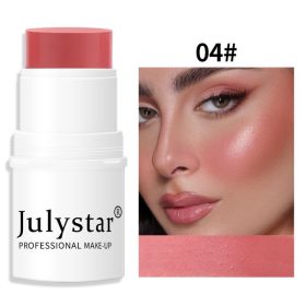 Lazy People's High Gloss Face Repairing And Sun Drying Rouge Pearl Powder Blusher Cream Powder Blusher Stick Monochrome Matte Powder Blusher (Option: 4)