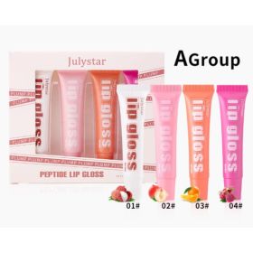 Lip Moisturizing Fruit Flavor Lip Honey 4-piece Set Lip Glaze Moisturizing Hydrating Lip Oil Makeup (Option: A)