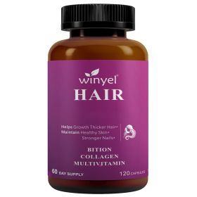 Hair growth vitamins containing 1,000 mcg ofbiotin, collagen, saw palmetto, and other naturalingredients to promote stronger, healthier hair,skin (QTY: 1 PCS)