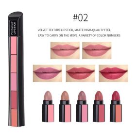 10-Color Matte Velvet Lipstick Set, 5-in-1 Long Lasting Non-Drying Lipstick Kit, Portable Multi-Color Lip Stick For Daily & Party Makeup (Option: 2)